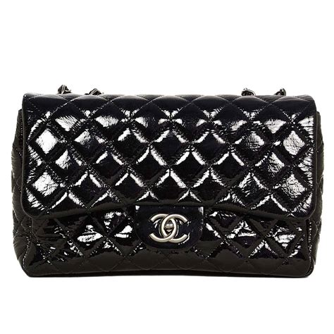 CHANEL Patent Handbag Black 1479811 